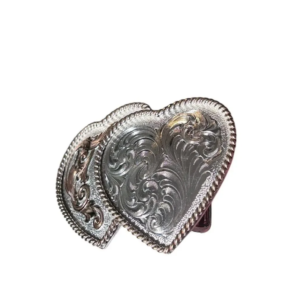 Vintage Montana Silversmith Double Heart Filagree Belt Buckle Teens Ladies Kids